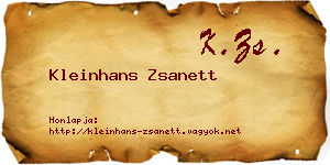 Kleinhans Zsanett névjegykártya