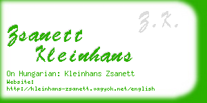 zsanett kleinhans business card